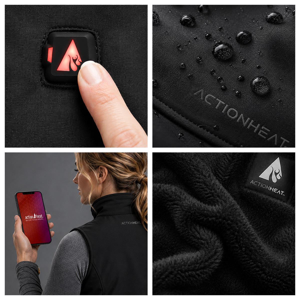 ActionHeat Pro Series+ Bluetooth Women's Softshell Heated Vest ActionHeat Pro Series+ Bluetooth Women's Softshell Heated Vest