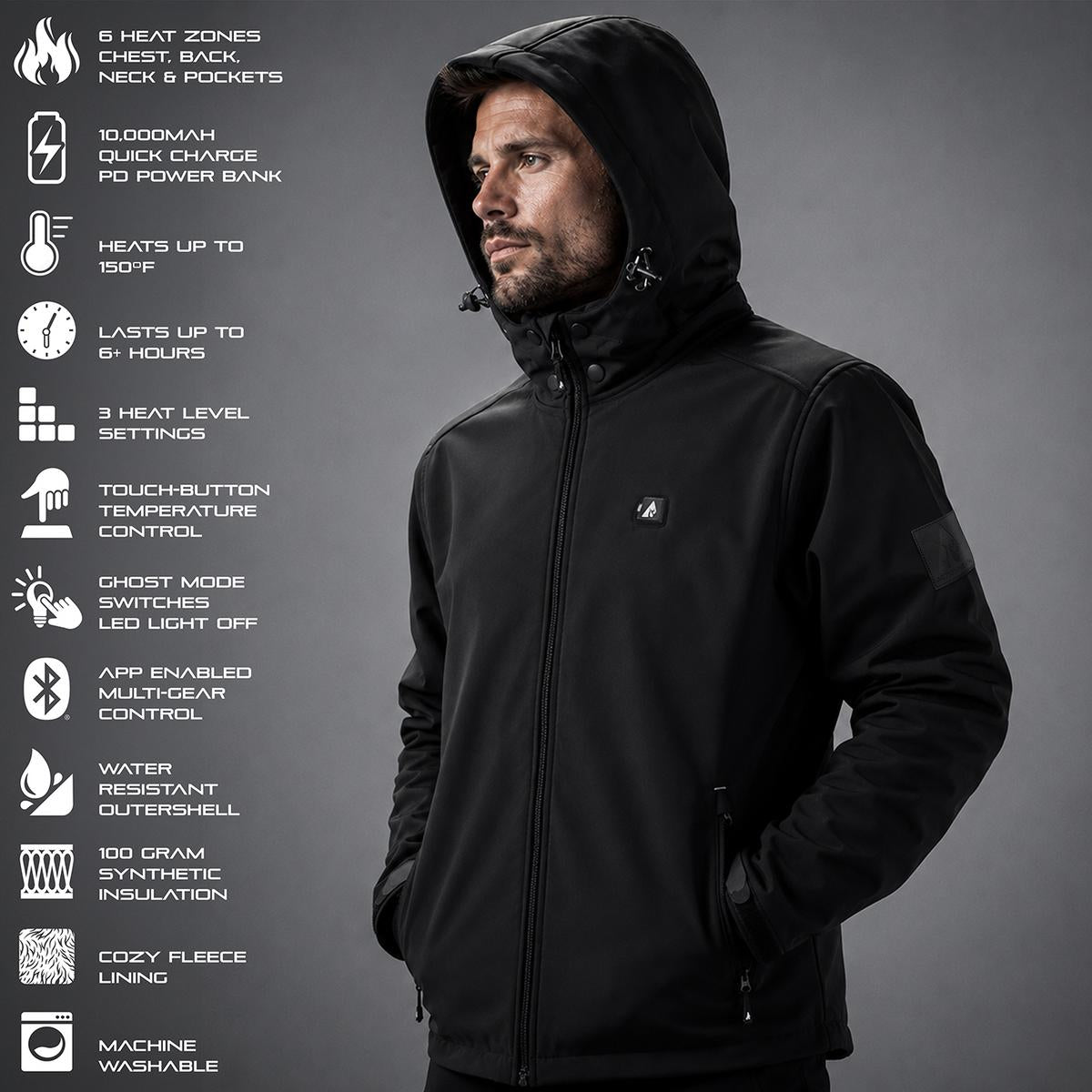 ActionHeat Pro Series+ Bluetooth Men's Softshell Heated Jacket ActionHeat Pro Series+ Bluetooth Men's Softshell Heated Jacket