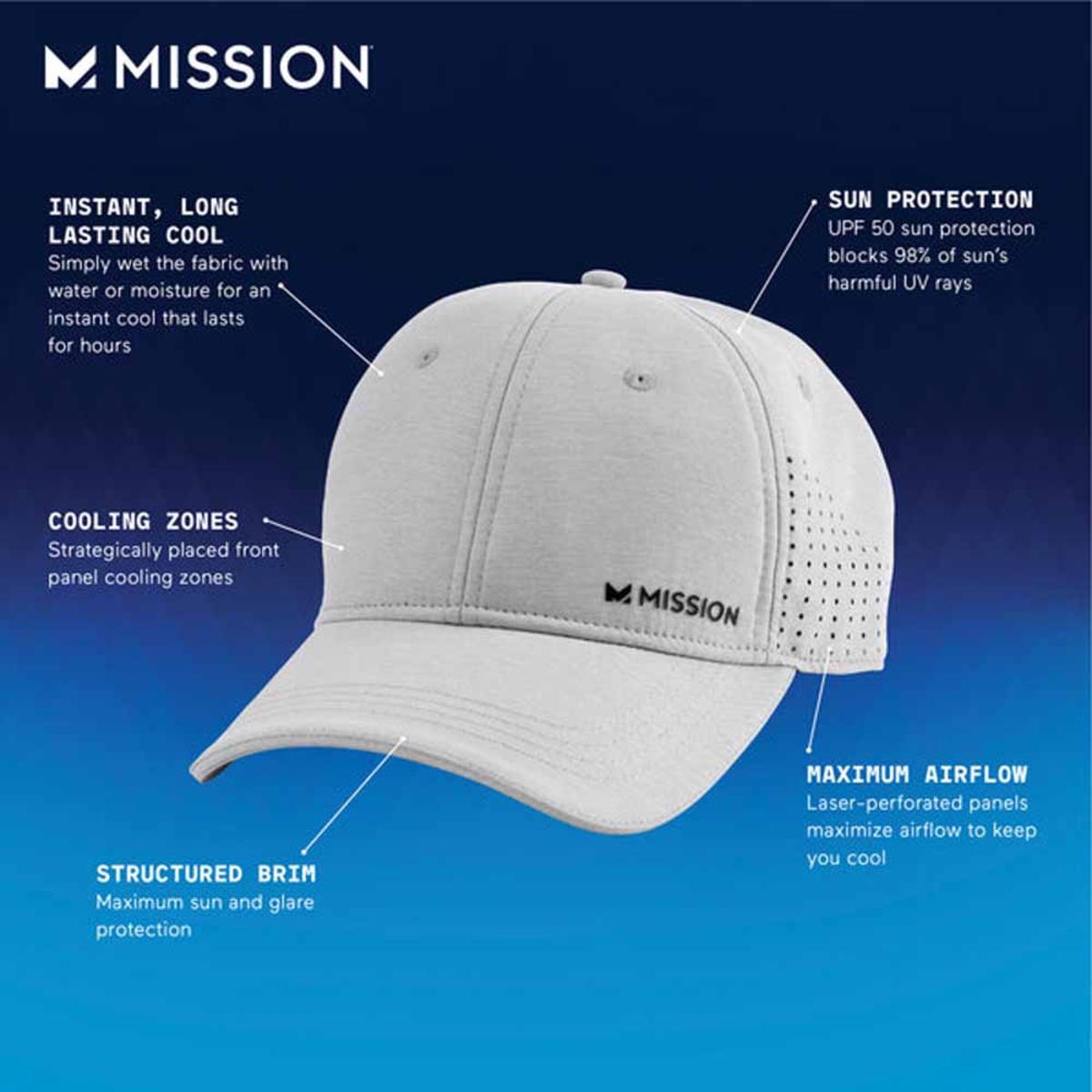 Mission Cooling Vented Performance Hat - Alloy Heather Gray Mission Cooling Vented Performance Hat - Alloy Heather Gray
