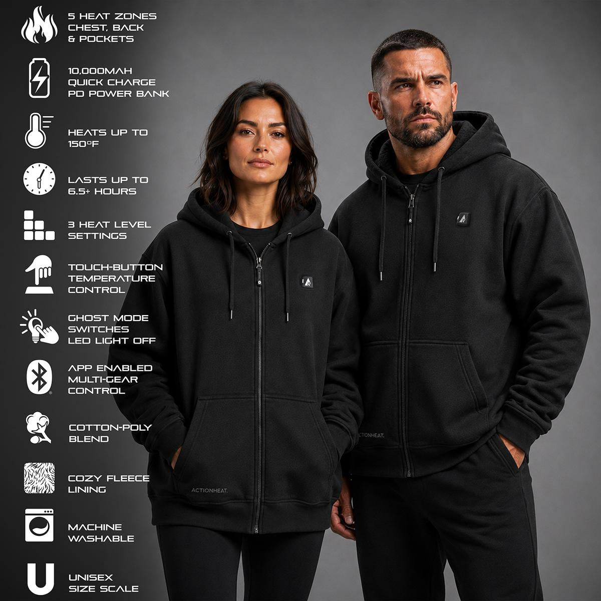 ActionHeat Pro Series+ Bluetooth Heated Hoodie ActionHeat Pro Series+ Bluetooth Heated Hoodie