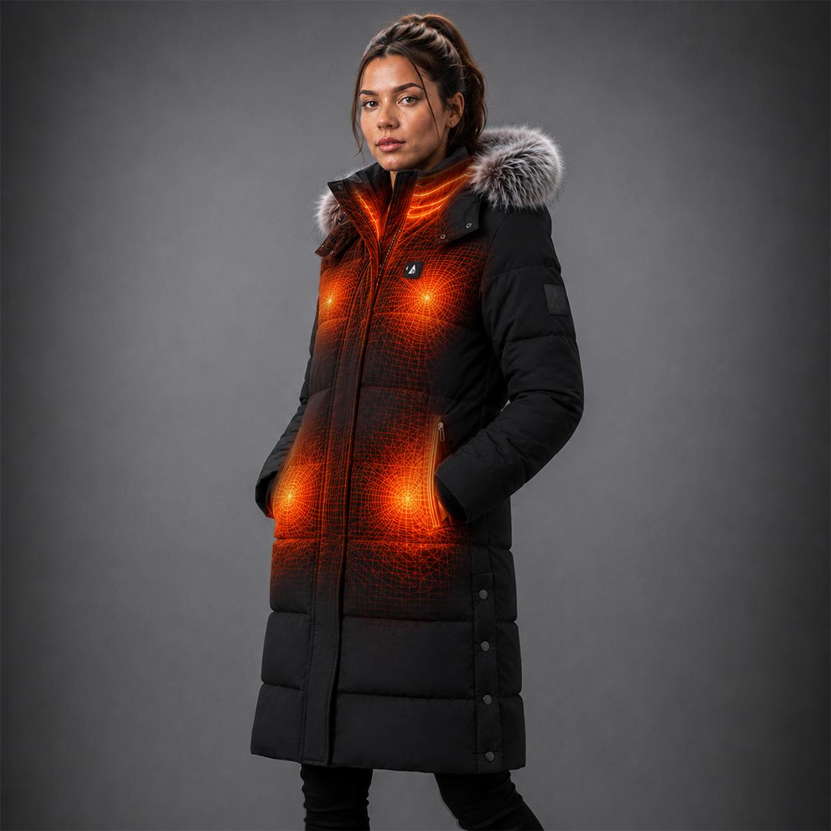 ActionHeat Pro Series+ Bluetooth Women's Long Puffer Heated Jacket ActionHeat Pro Series+ Bluetooth Women's Long Puffer Heated Jacket