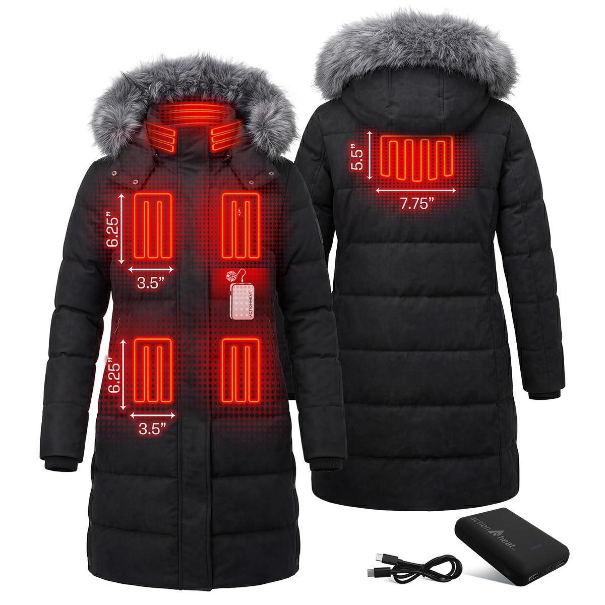 ActionHeat Pro Series+ Bluetooth Women's Long Puffer Heated Jacket ActionHeat Pro Series+ Bluetooth Women's Long Puffer Heated Jacket