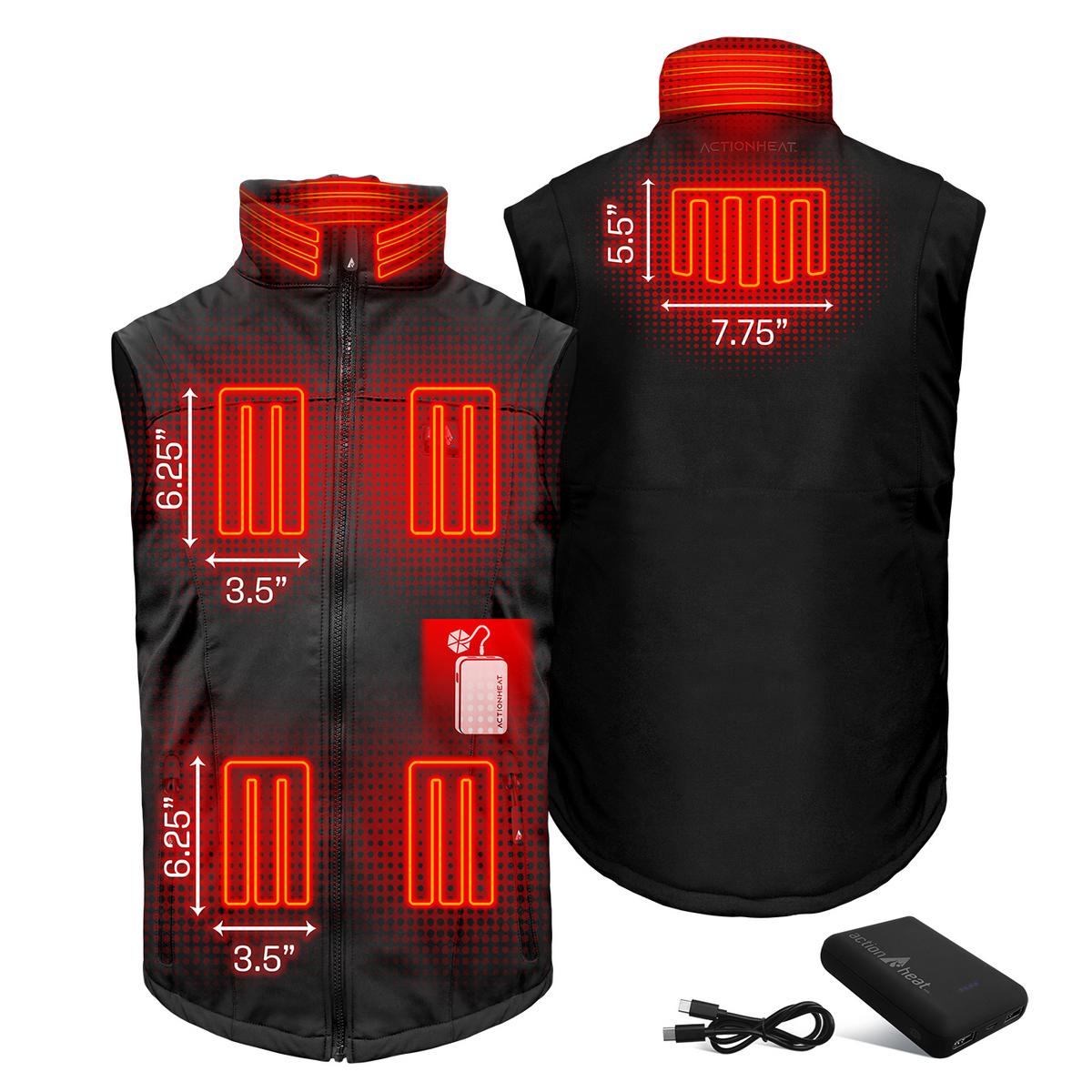 ActionHeat Pro Series+ Bluetooth Men's Softshell Heated Vest ActionHeat Pro Series+ Bluetooth Men's Softshell Heated Vest