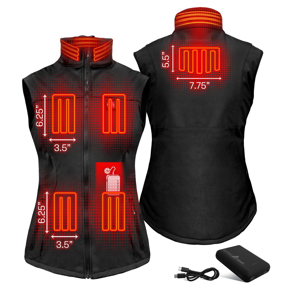 ActionHeat Pro Series+ Bluetooth Women's Softshell Heated Vest ActionHeat Pro Series+ Bluetooth Women's Softshell Heated Vest