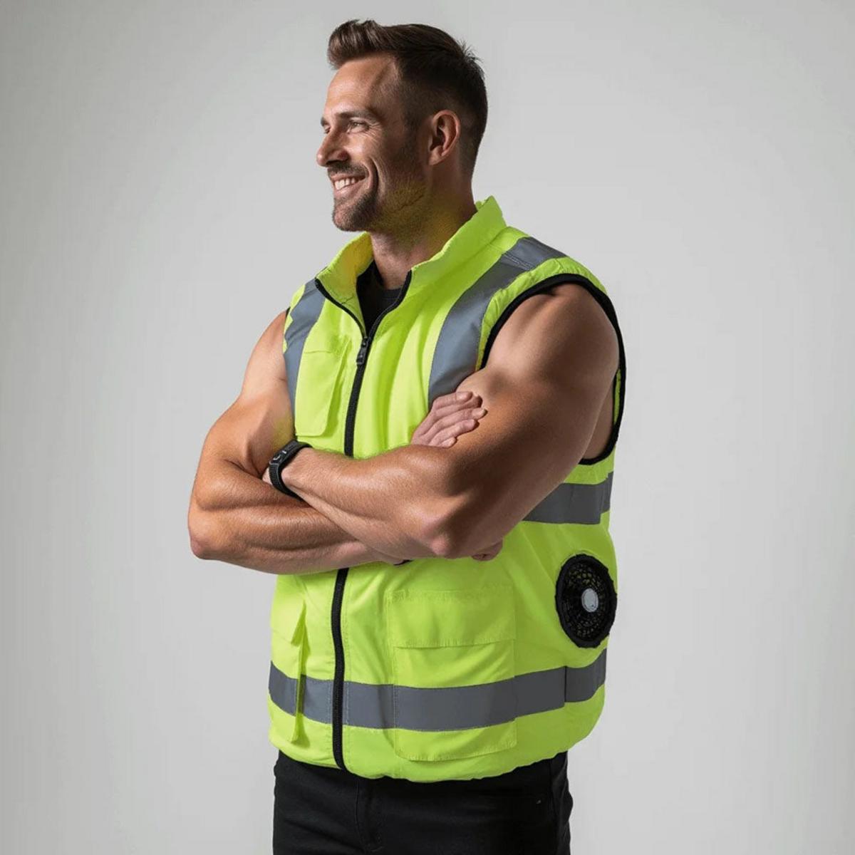Polar Quest Hi-Vis Yellow Fan Cooling Vest Polar Quest Hi-Vis Yellow Fan Cooling Vest