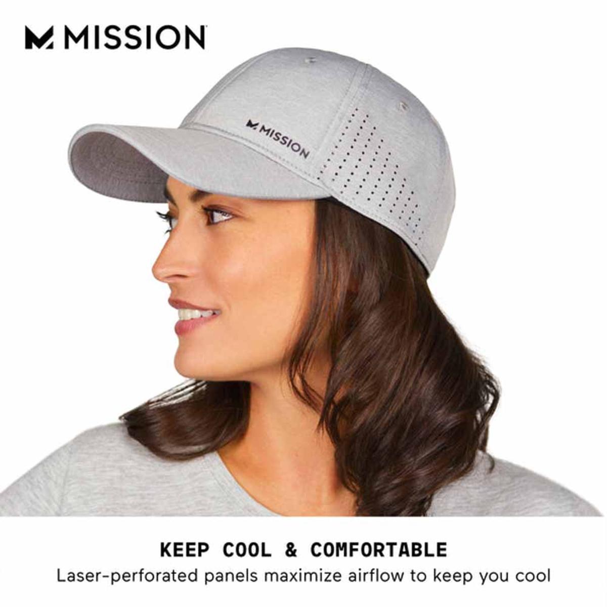 Mission Cooling Vented Performance Hat - Alloy Heather Gray Mission Cooling Vented Performance Hat - Alloy Heather Gray