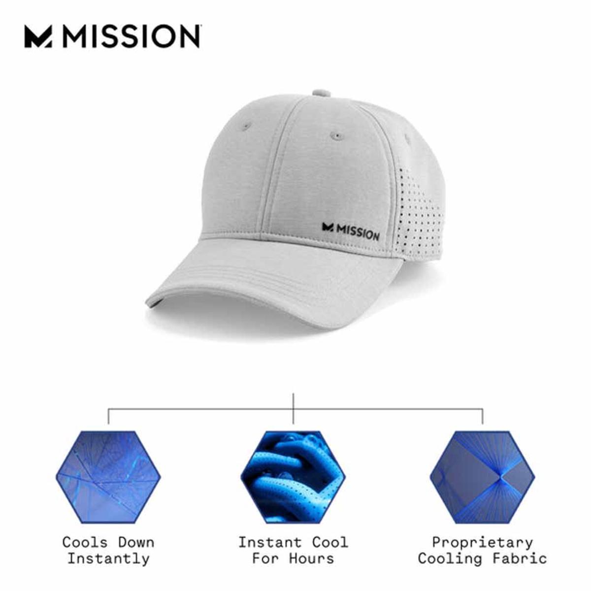 Mission Cooling Vented Performance Hat - Alloy Heather Gray Mission Cooling Vented Performance Hat - Alloy Heather Gray
