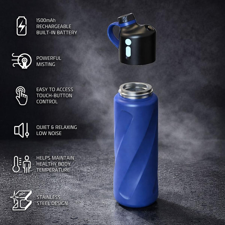 AlphaCool Misting Insulated Water Bottle - Blue