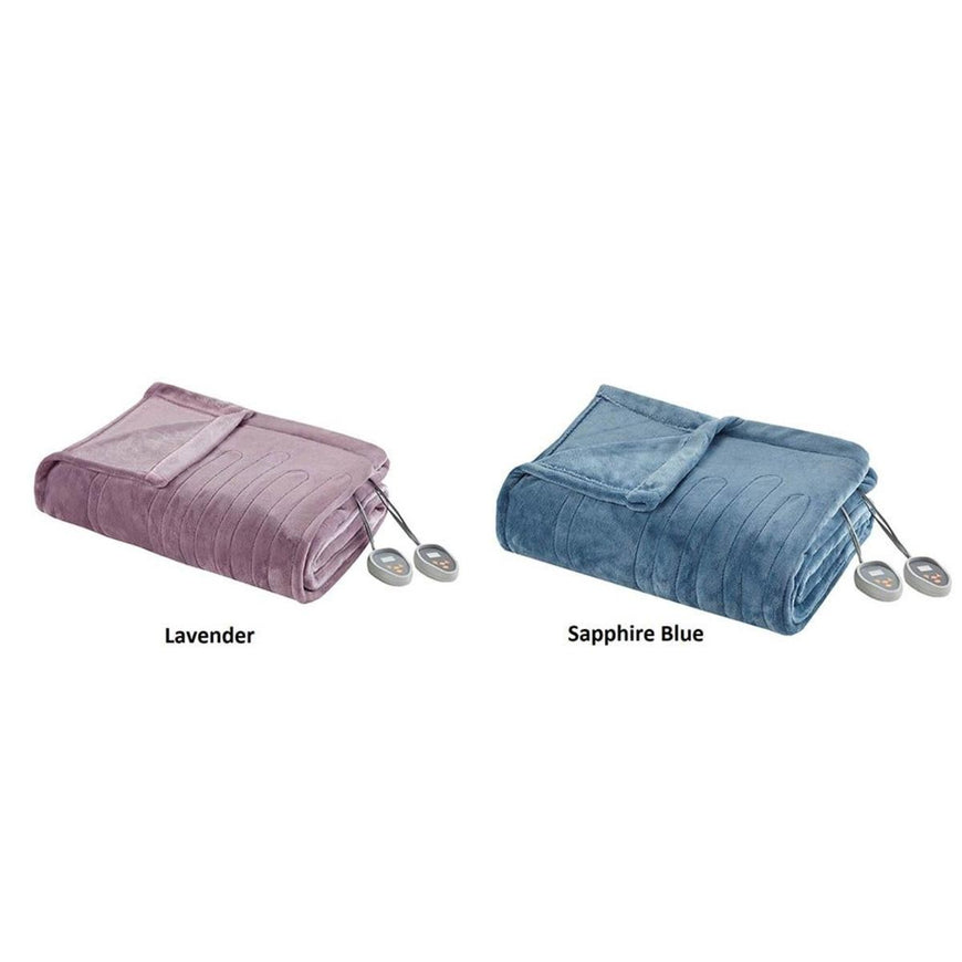 Beautyrest 100% Polyester Knitted Solid Microlight to Solid Microlight Heated Bl