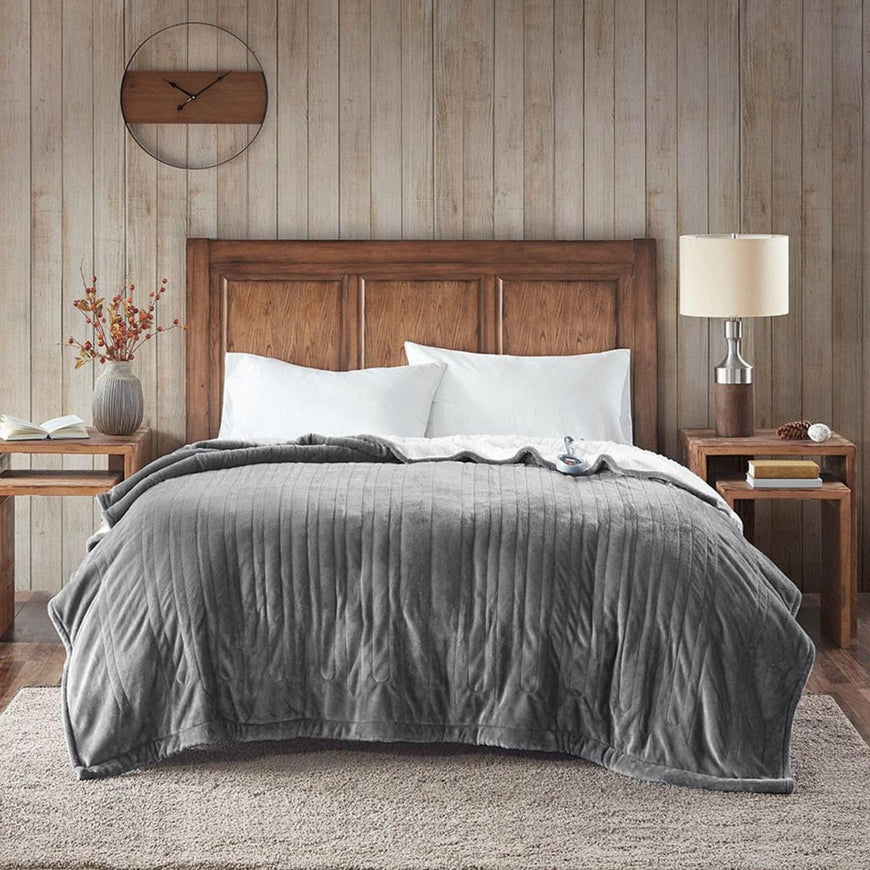 Woolrich Heated Plush to Berber Blanket - Twin
