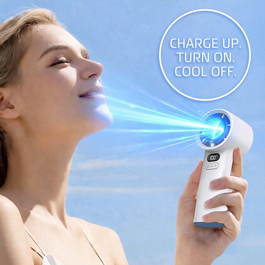 AlphaCool Handheld Fan with Cooling Plate - White