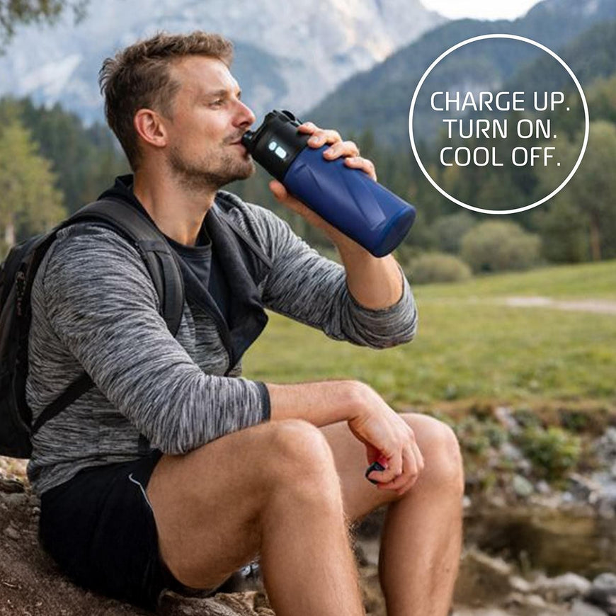 AlphaCool Misting Insulated Water Bottle - Blue