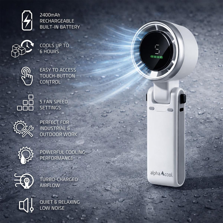 AlphaCool Handheld Fan - White