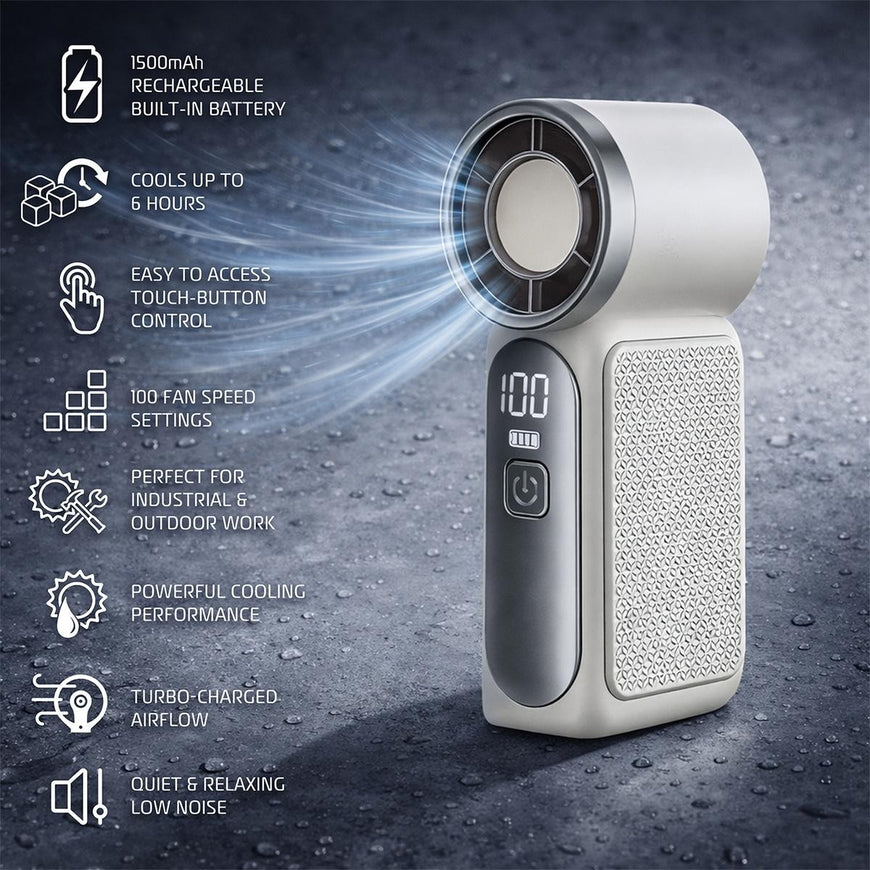AlphaCool Mini Handheld Fan - White